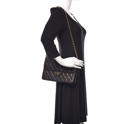 Chanel Lambskin Quilted Medium Single Flap Black 2 of 14