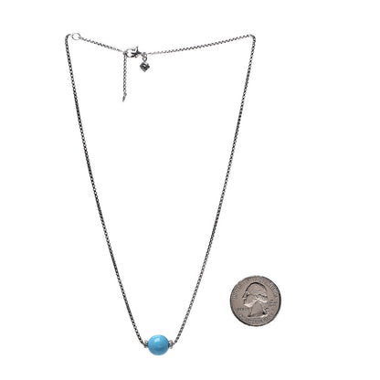 David Yurman Sterling Silver Diamond Turquoise Solari Pendant Necklace 2 of 3