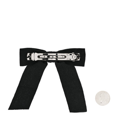Chanel Grosgrain Bow CC Hair Clip Black 2 of 4
