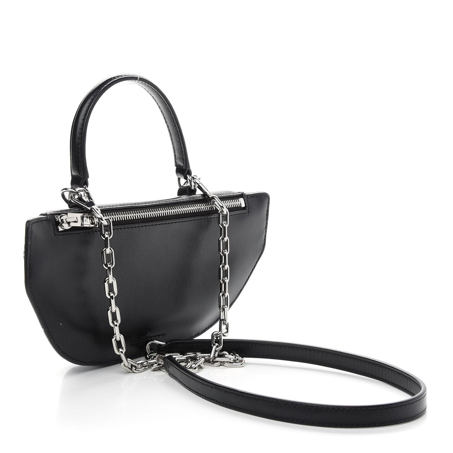 Calfskin Mini Attica Top Handle Belt Bag Black
