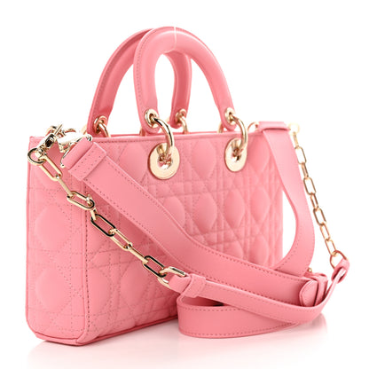 Christian Dior Lambskin Cannage Medium Lady D-Joy Light Pink 3 of 13