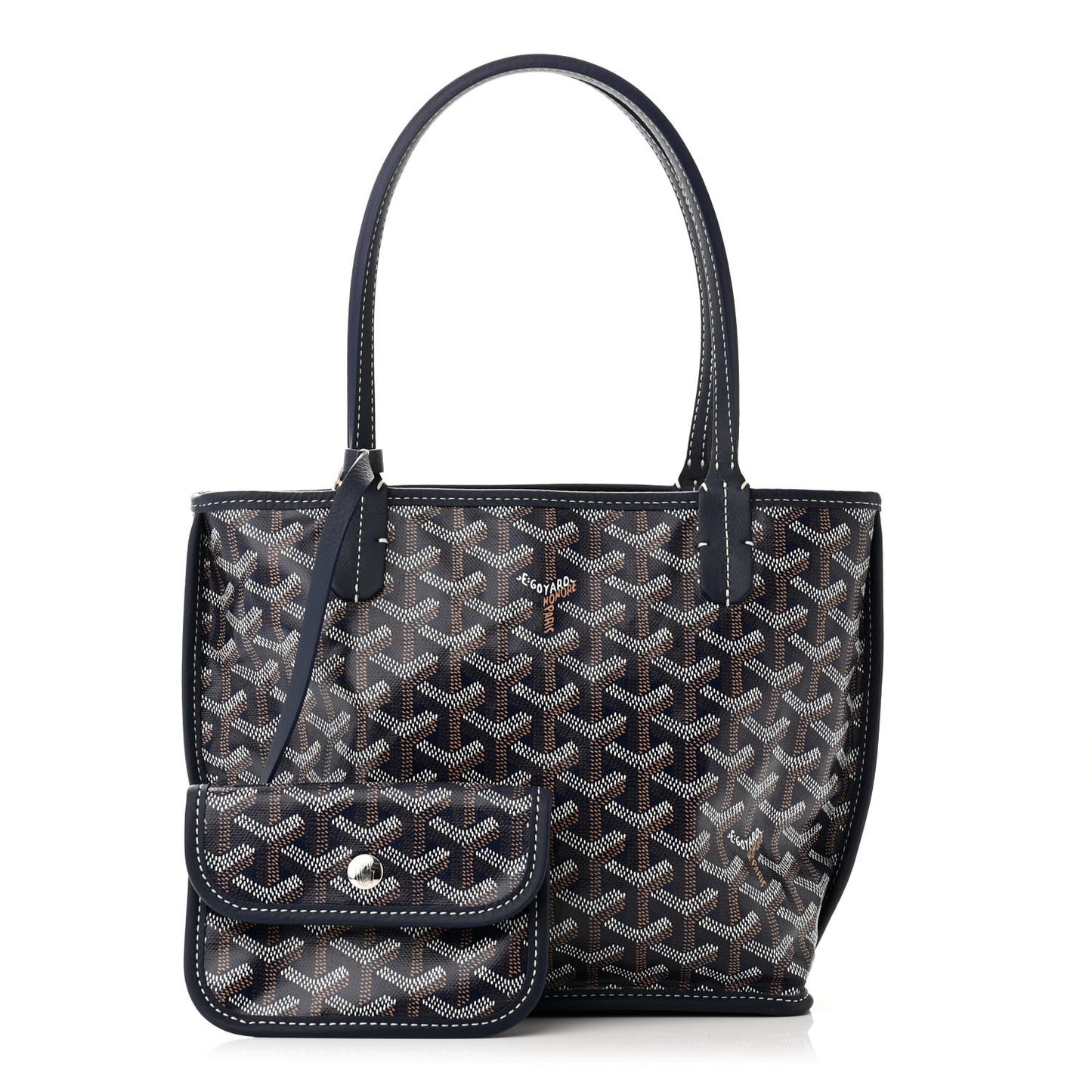 Goyardine Reversible Mini Anjou Navy