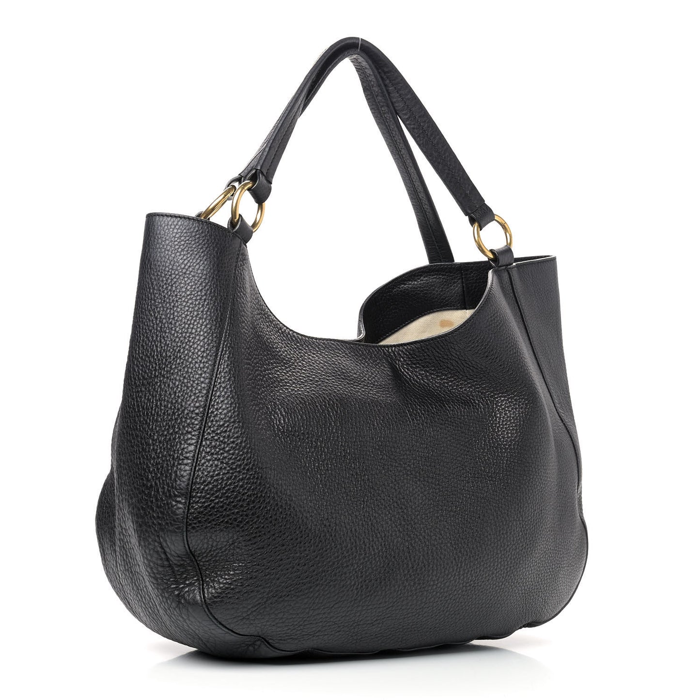 Pebbled Calfskin Medium Twill Shoulder Bag Black