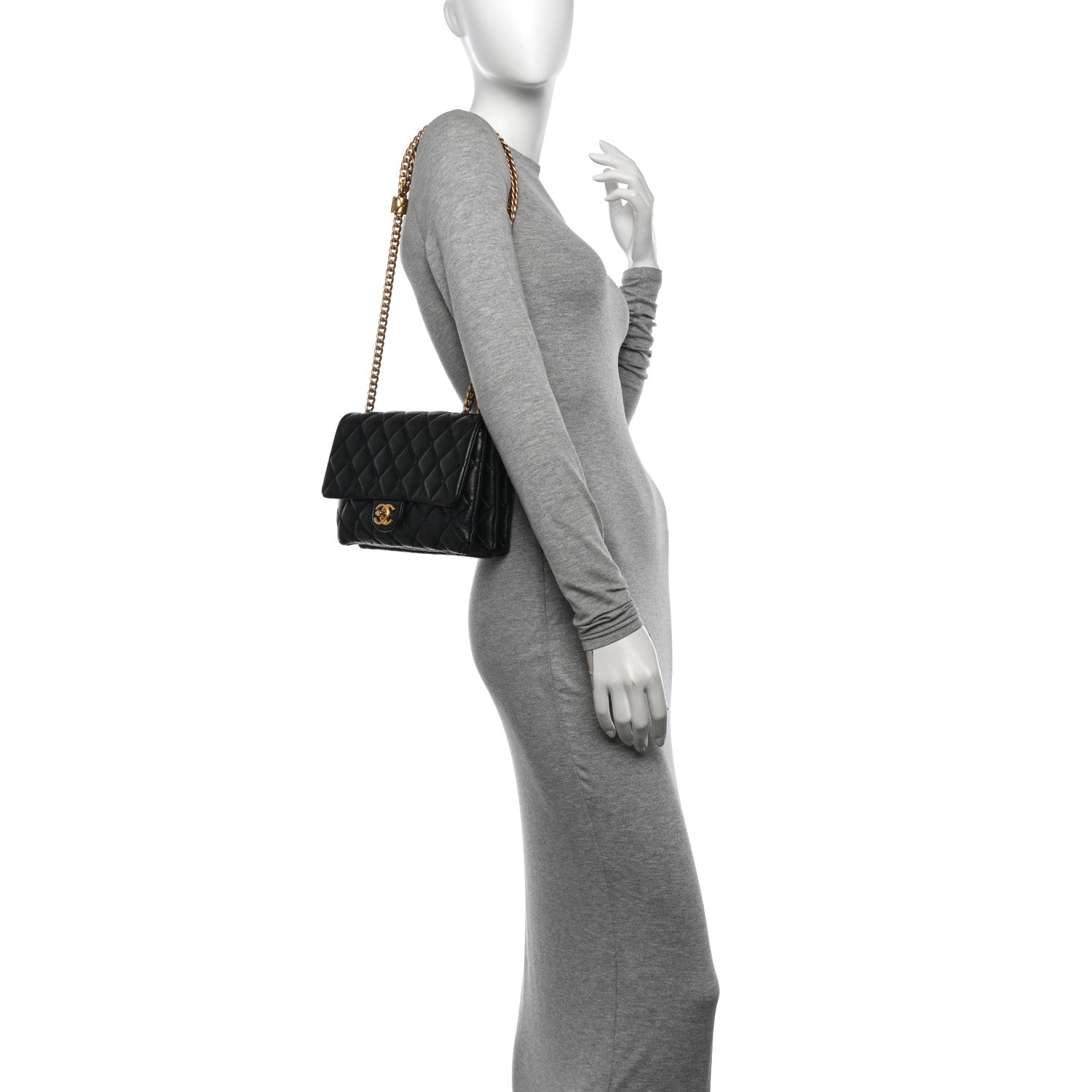 Chanel Lambskin Quilted Medium Pillow Crush Flap Bag Black 2 of 13