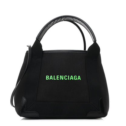 Balenciaga Cotton Canvas Calfskin Navy Cabas XS Black 1 of 13