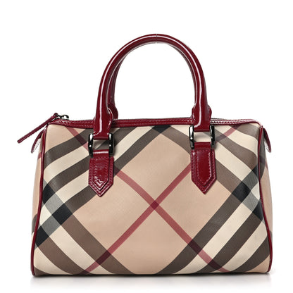 Burberry Patent Nova Check Chester Bowling Bag Raspberry Sorbet 1 of 11