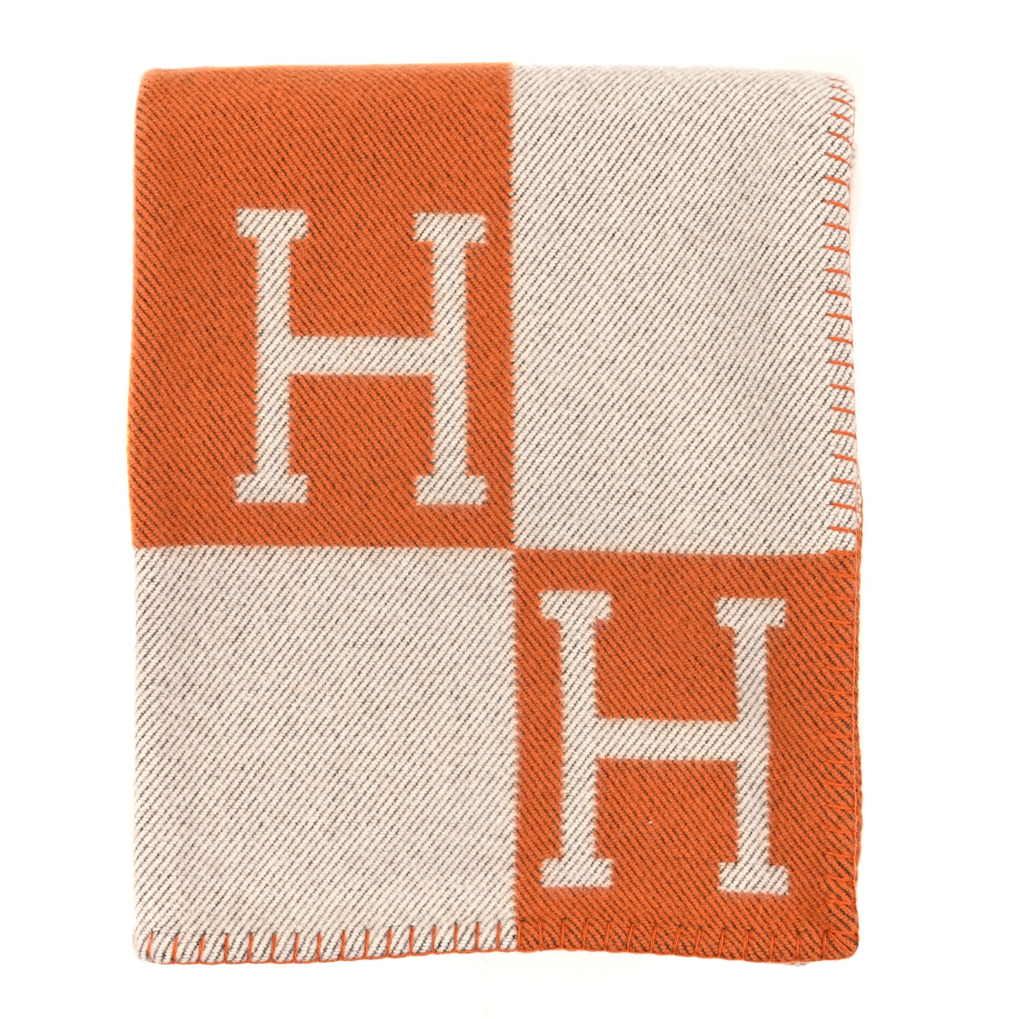 Wool Cashmere Signature Classic Avalon Blanket Ecru Potiron