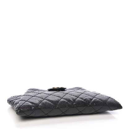 Chanel Caviar Quilted Coco Pleats Clutch Black 4 of 10