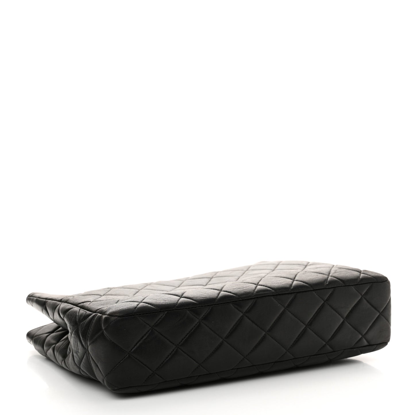 Lambskin Quilted Shopping Tote Black