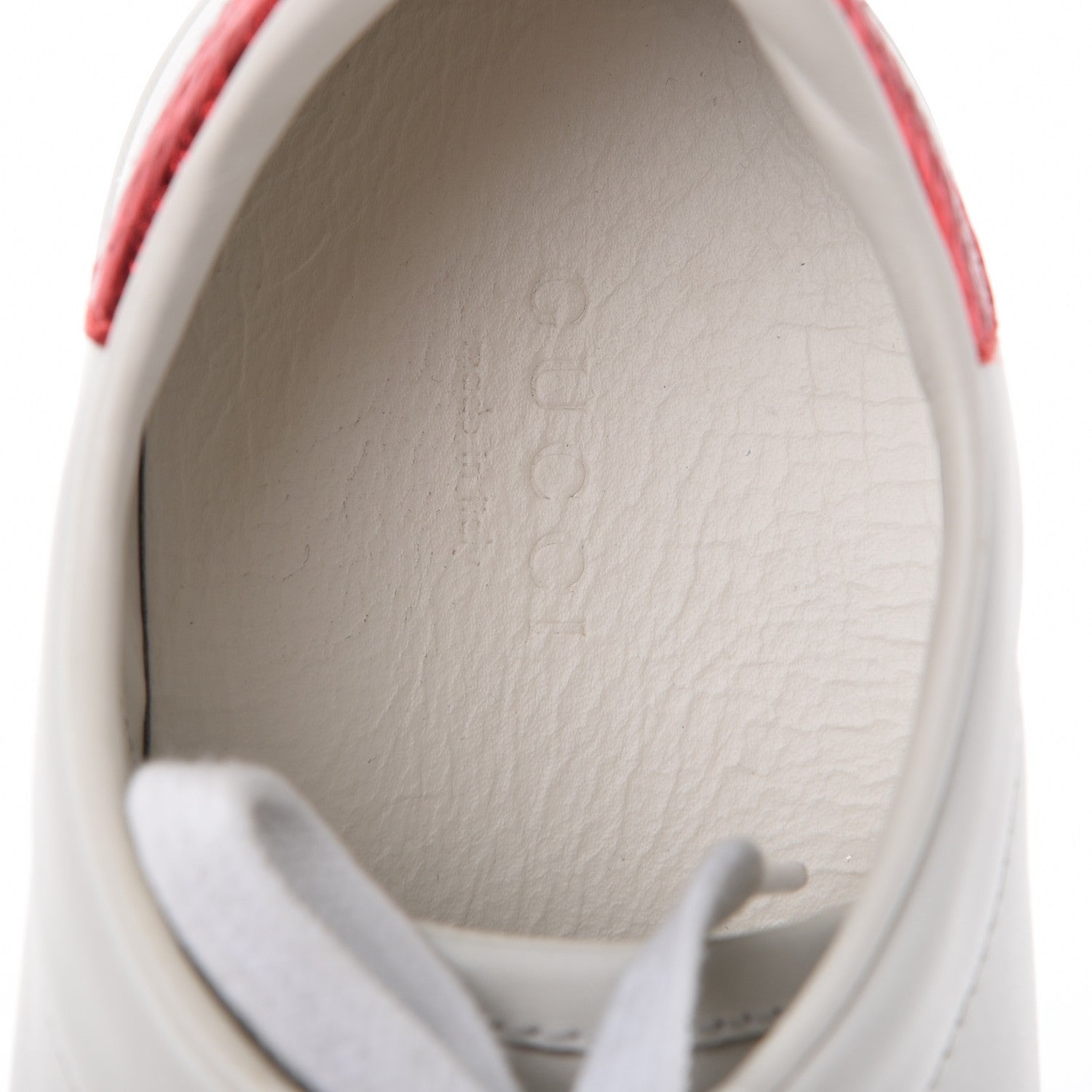 Gucci Calfskin Ayers Bee Embroidered Womens Ace Sneakers 37.5 White Green 8 of 13