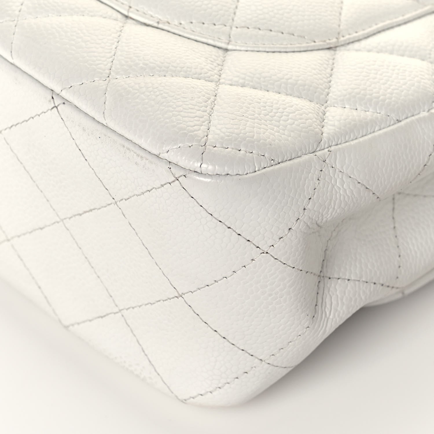 Chanel Caviar Quilted Jumbo Single Flap White 12 of 17