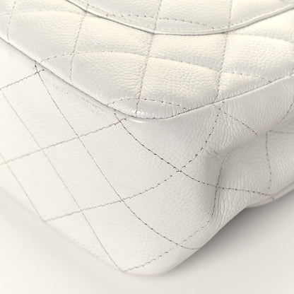 Chanel Caviar Quilted Jumbo Single Flap White 12 of 17