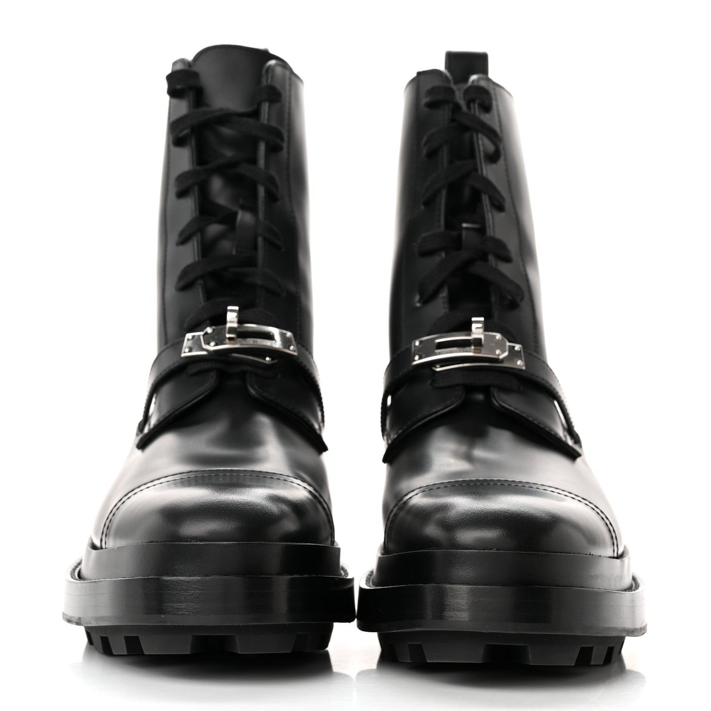 Glossed Calfskin Funk Ankle Boots 38 Black