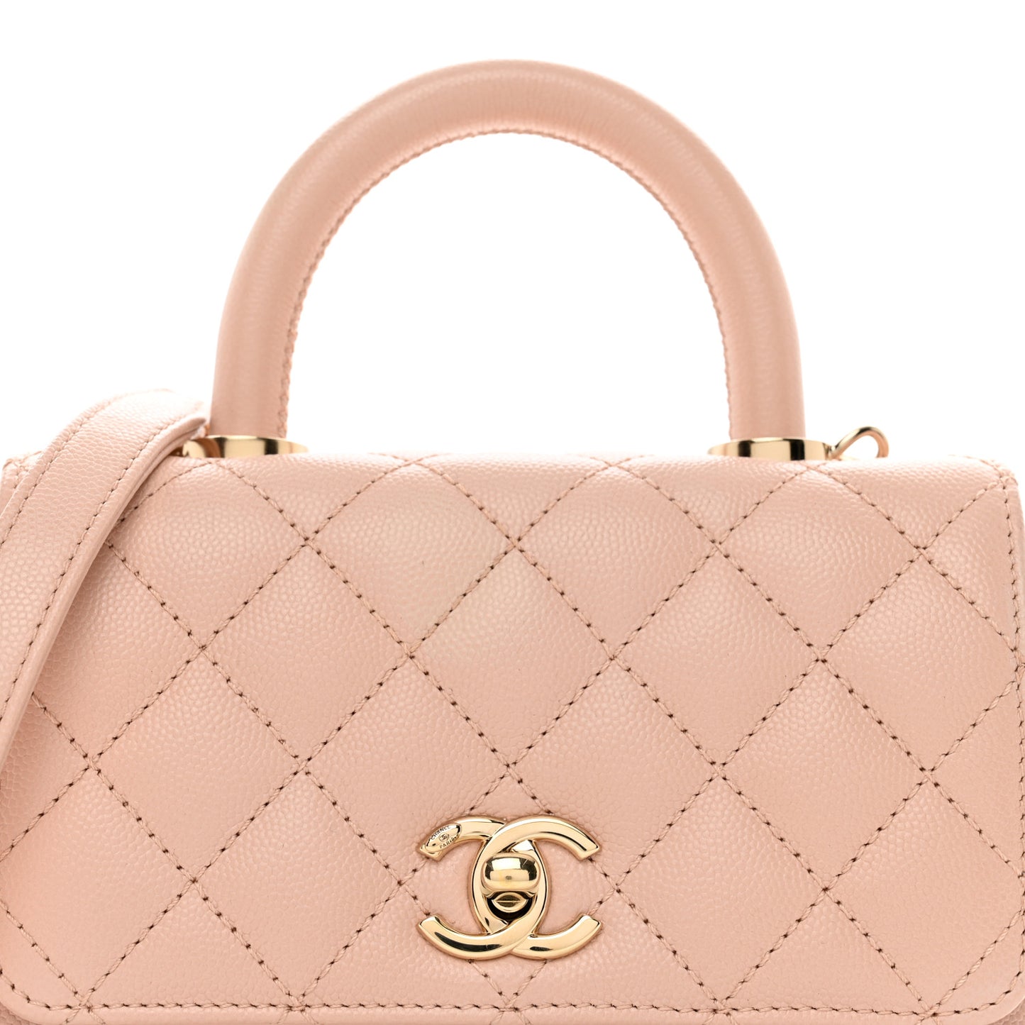 Caviar Quilted Extra Mini Coco Handle Flap Light Pink