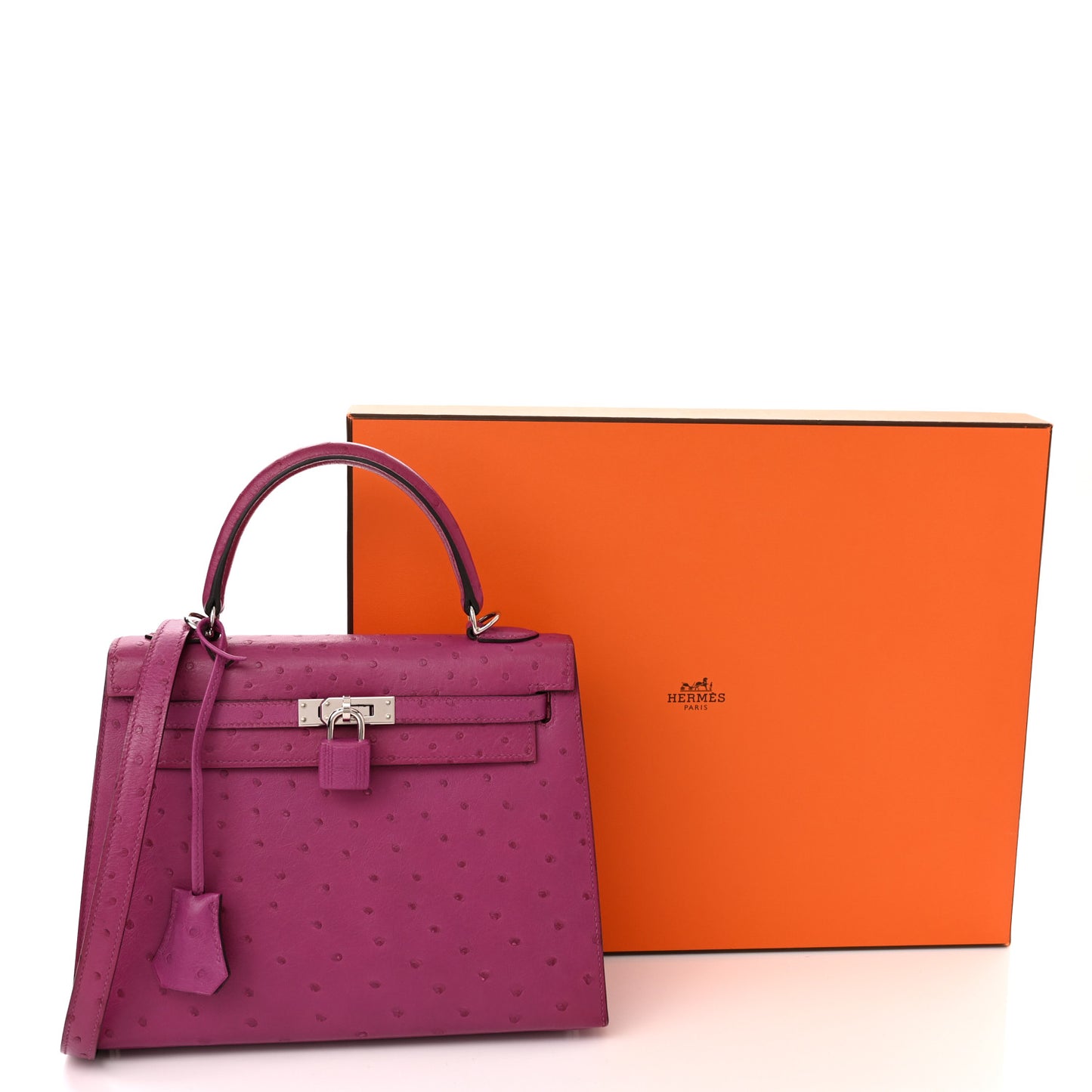 Ostrich Kelly Sellier 25 Rose Pourpre
