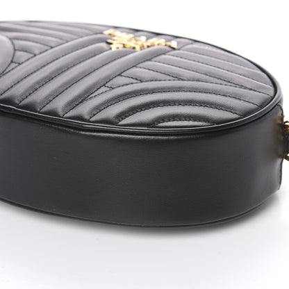 Prada Soft Calfskin Oval Diagramme Crossbody Bag Black 7 of 8