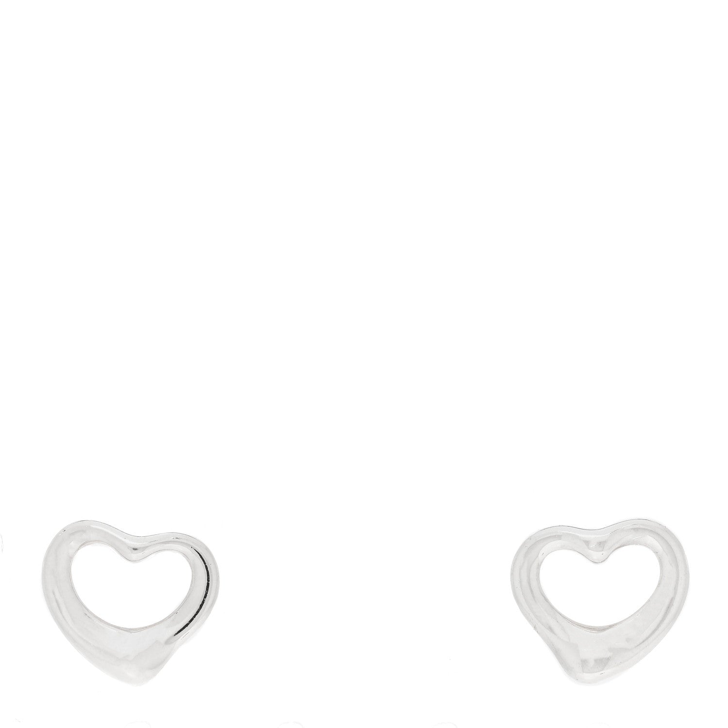 Tiffany Sterling Silver 11mm Elsa Peretti Open Heart Earrings 1 of 5