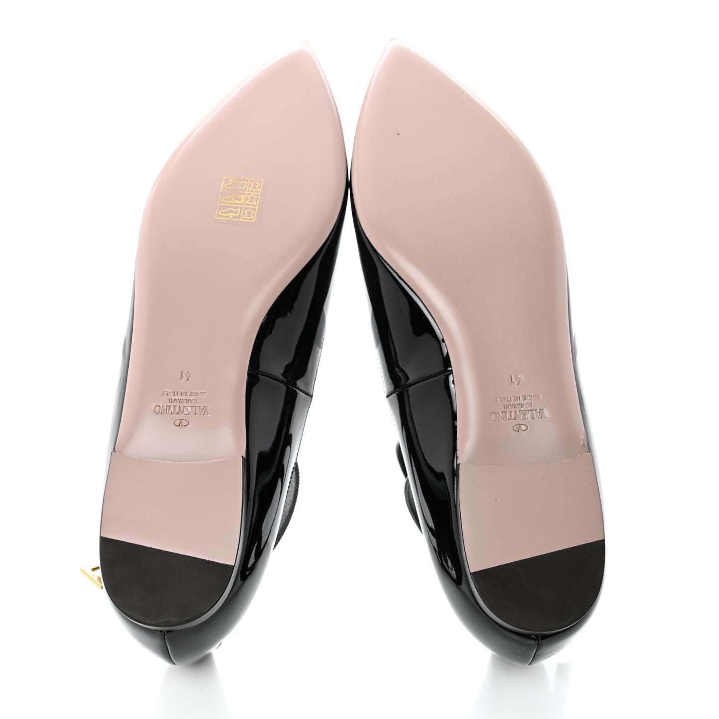 Patent Ballerina Ankle Strap Flats 41 Black