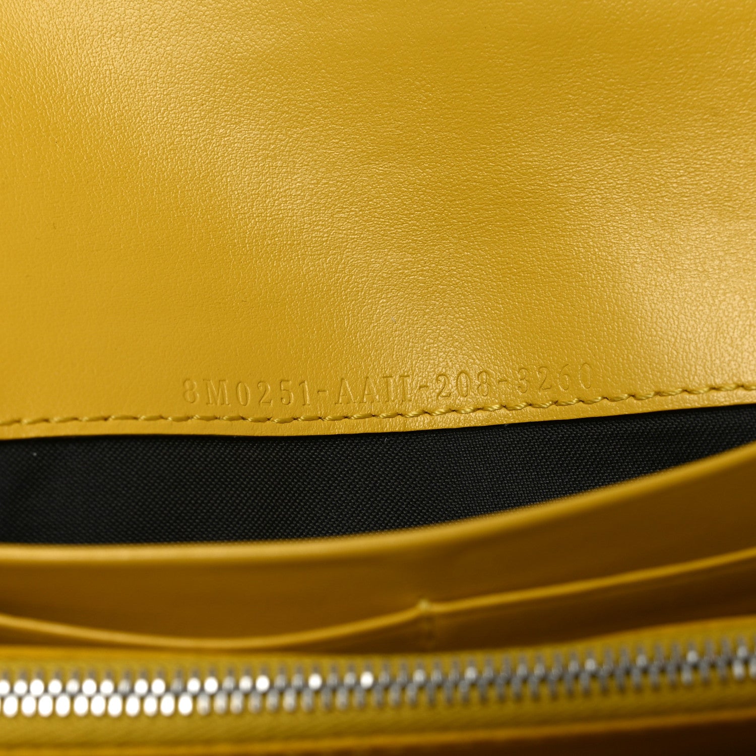 Fendi Vitello Cruise F is Fendi Bi-Color FF 1974 Embossed Continental Envelope Wallet On Chain Maya Yellow 7 of 8