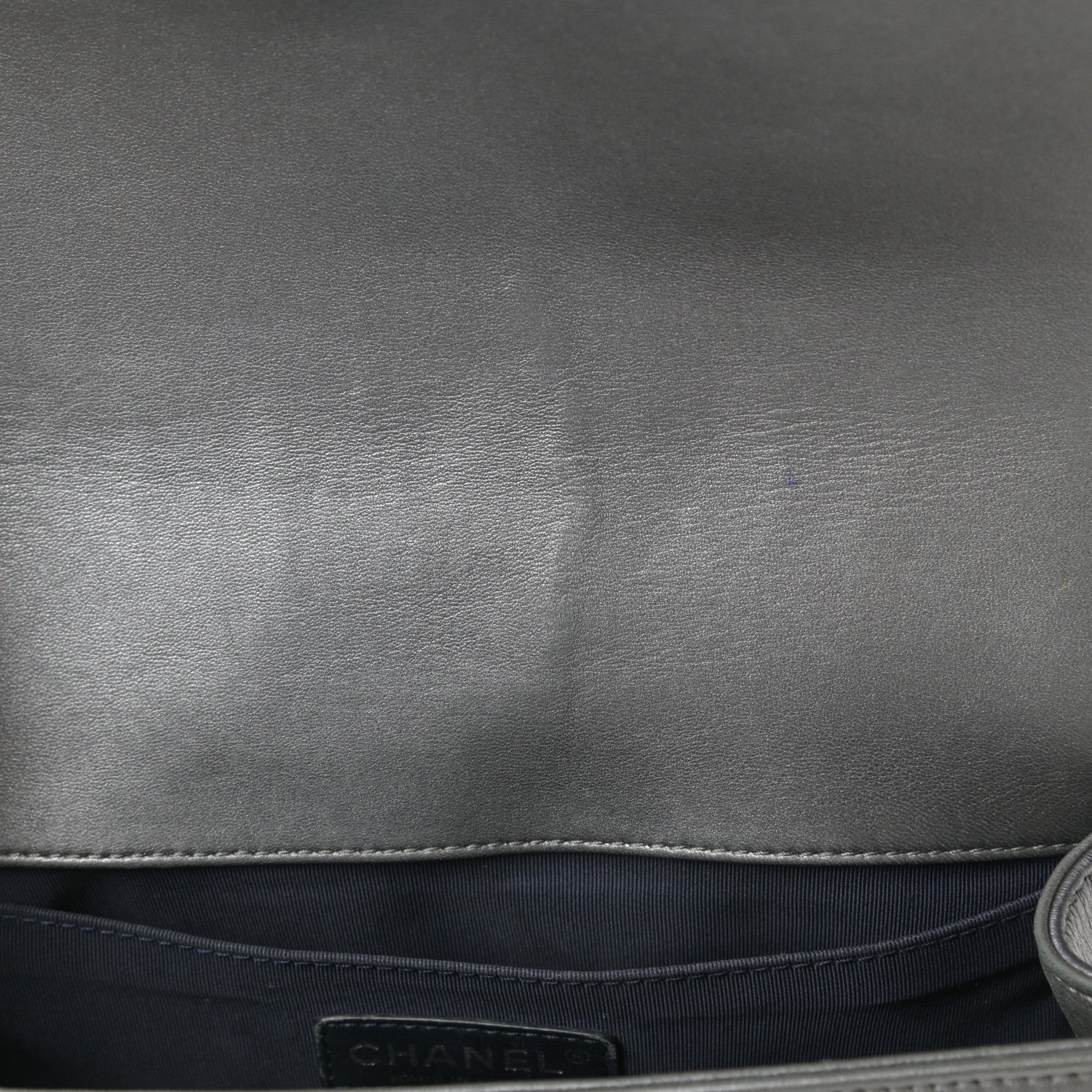 Chanel Lambskin Embossed Medium Boy Cube Flap Grey 14 of 19