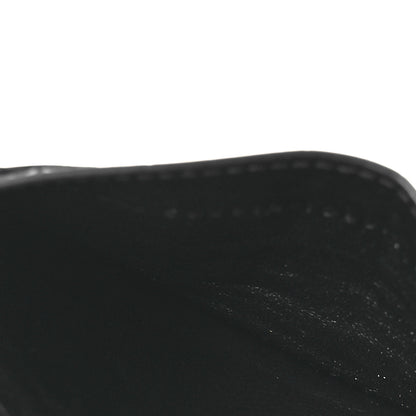 Balenciaga Shiny Calfskin Logo Crocodile Embossed Cash Rounded Card Holder  Black White 5 of 8