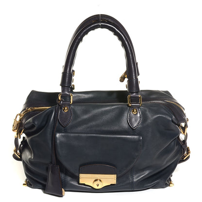 Louis Vuitton Calfskin Sac Louis Bleu 1 of 7