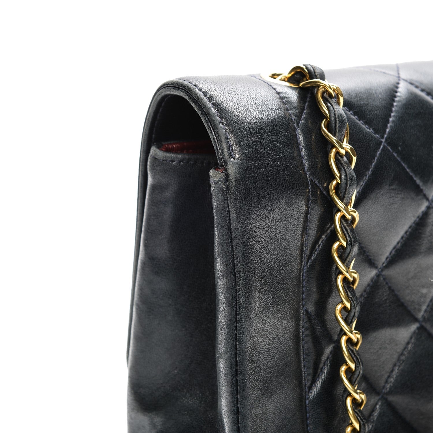 Chanel Lambskin Quilted Medium Single Flap Navy Blue 10 of 10