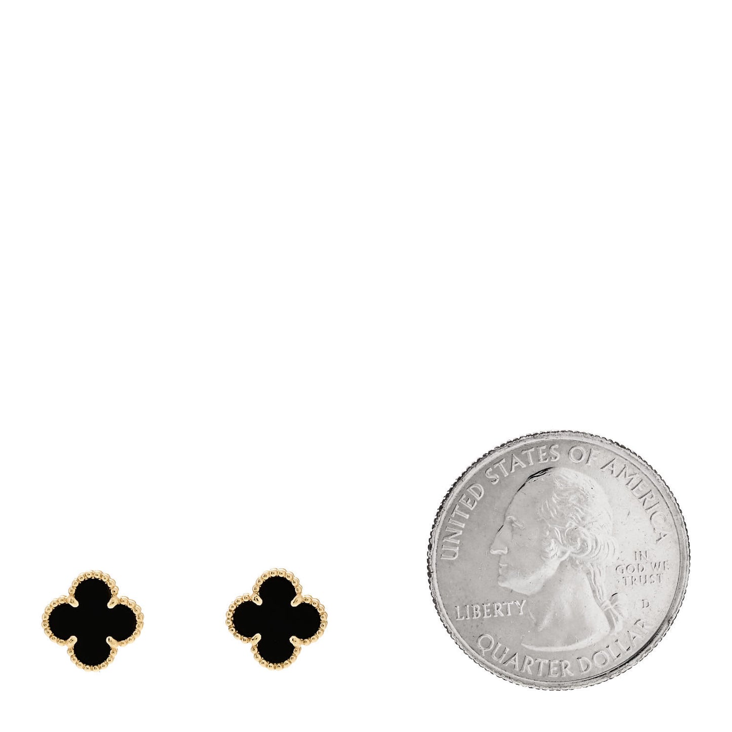 18K Yellow Gold Black Onyx Sweet Alhambra Earrings