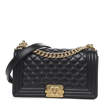Chanel Lambskin Quilted Medium Boy Flap Black 1 of 15