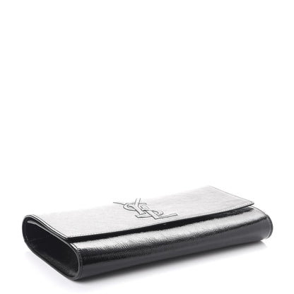 Saint Laurent Textured Patent Monogram Large Belle De Jour Clutch Black 4 of 7