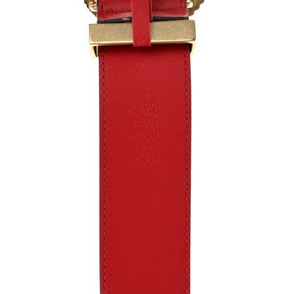 Gucci Moon Calfskin Torchon Double G 40mm Belt 80 32 Hibiscus Red 5 of 6