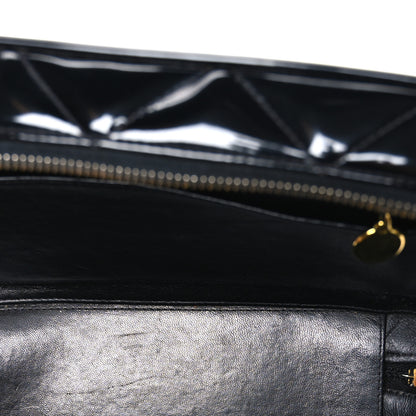 Chanel Patent Quilted Top Handle Lunch Box Carryall Shoulder Bag Black 5 of 11