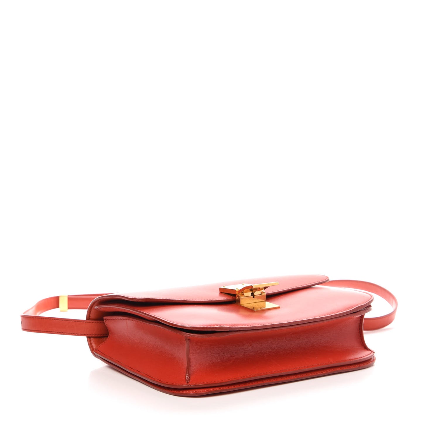 Box Calfskin Medium Classic Box Flap Bag Red