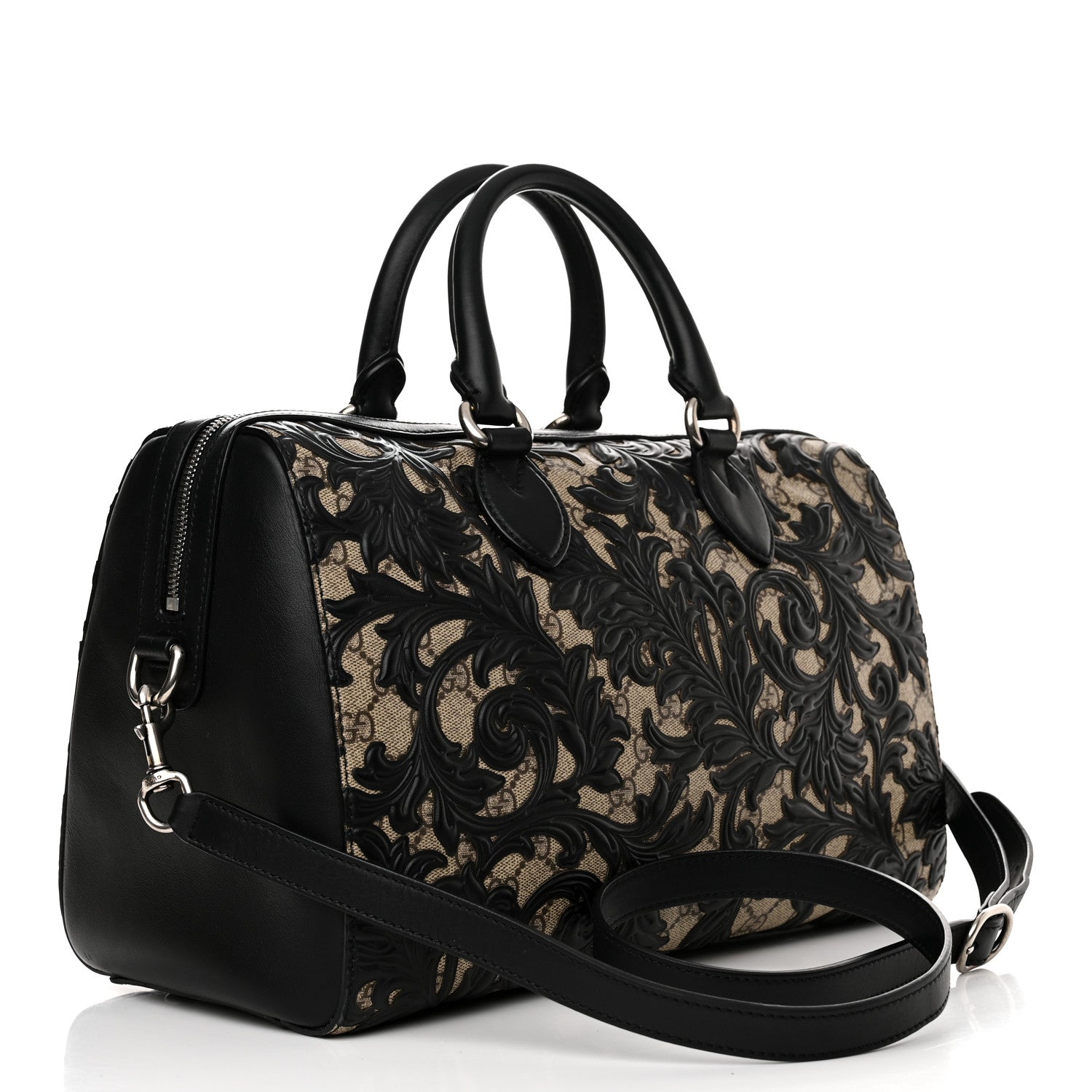 Gucci GG Supreme Monogram Arabesque Medium Boston Black 3 of 10