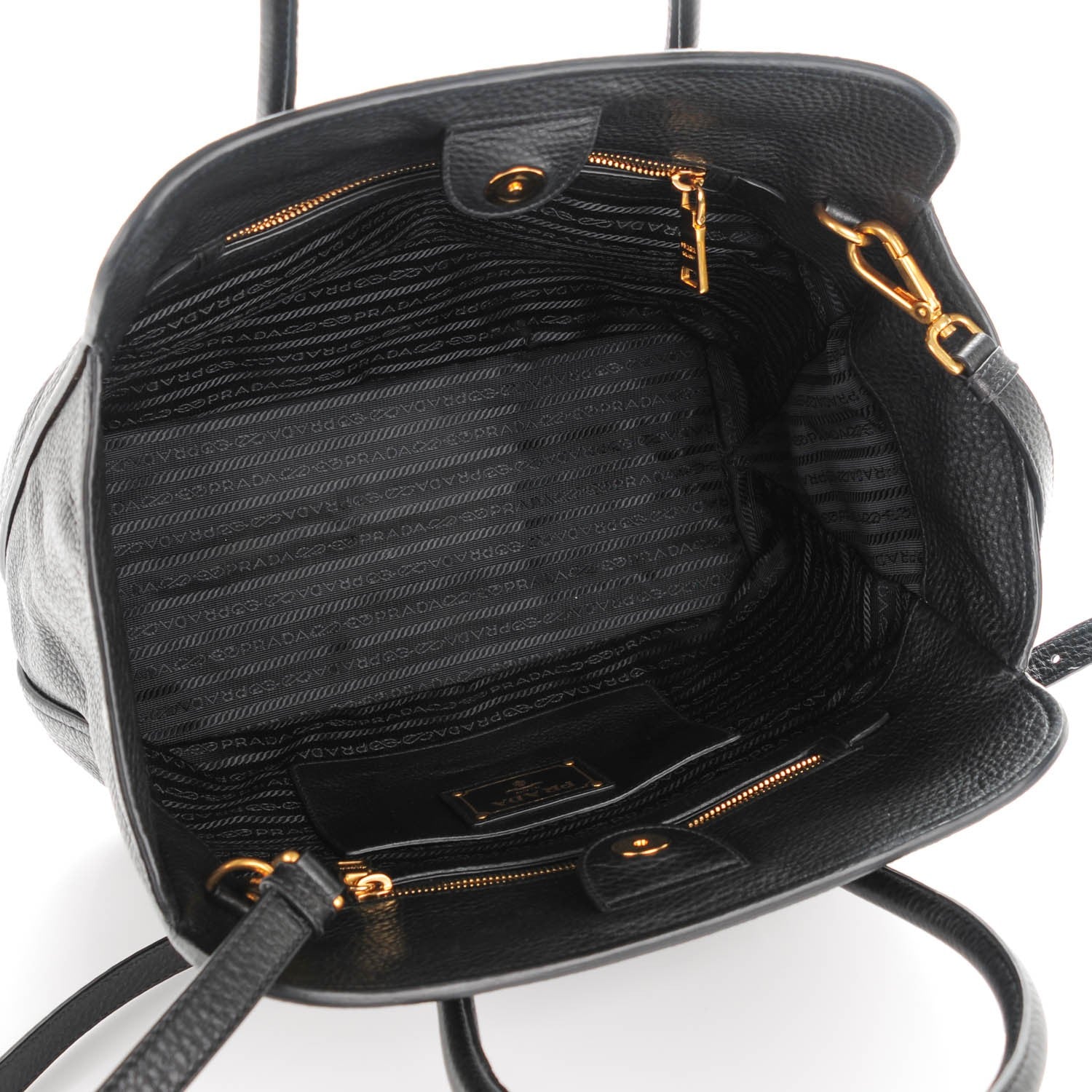 Prada Vitello Daino Tote Nero Black 5 of 7