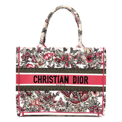 Christian Dior Canvas Embroidered Medium Butterfly Print Book Tote Multicolor 1 of 14