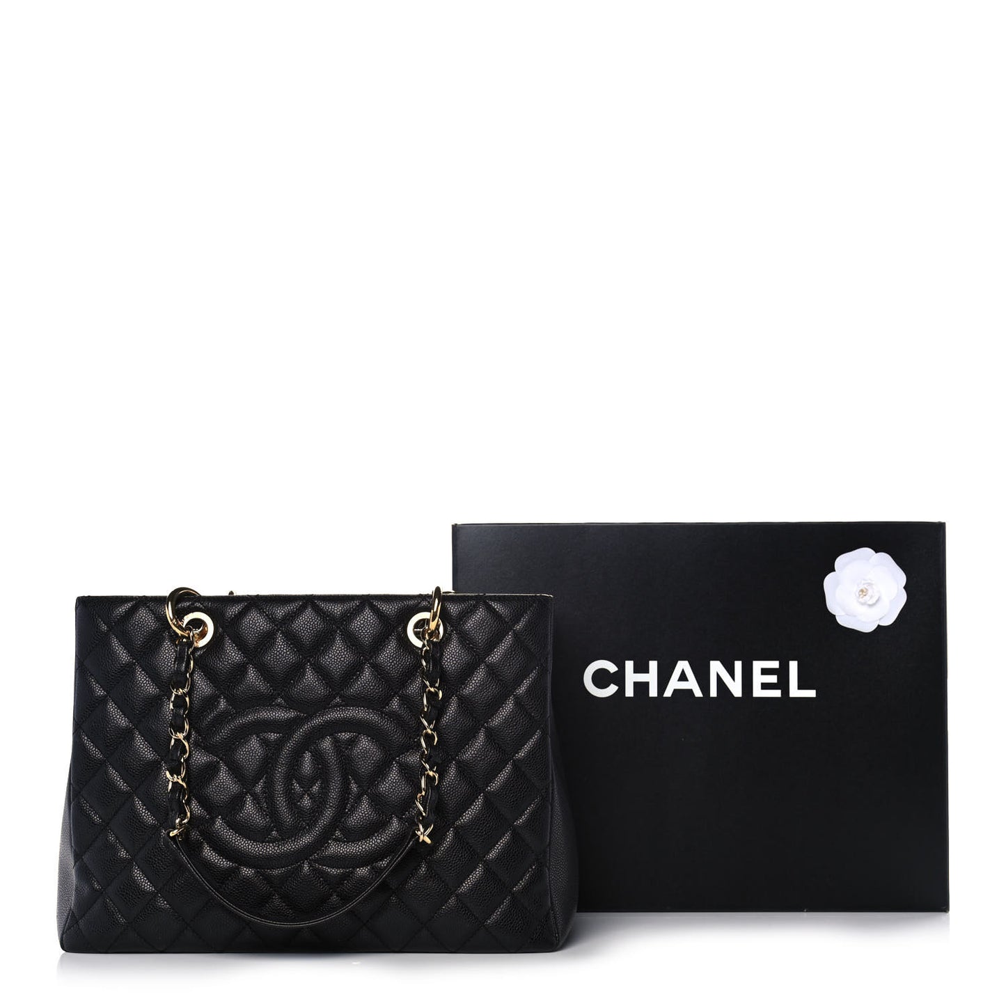 Caviar Quilted Grand Shopping Tote GST Black