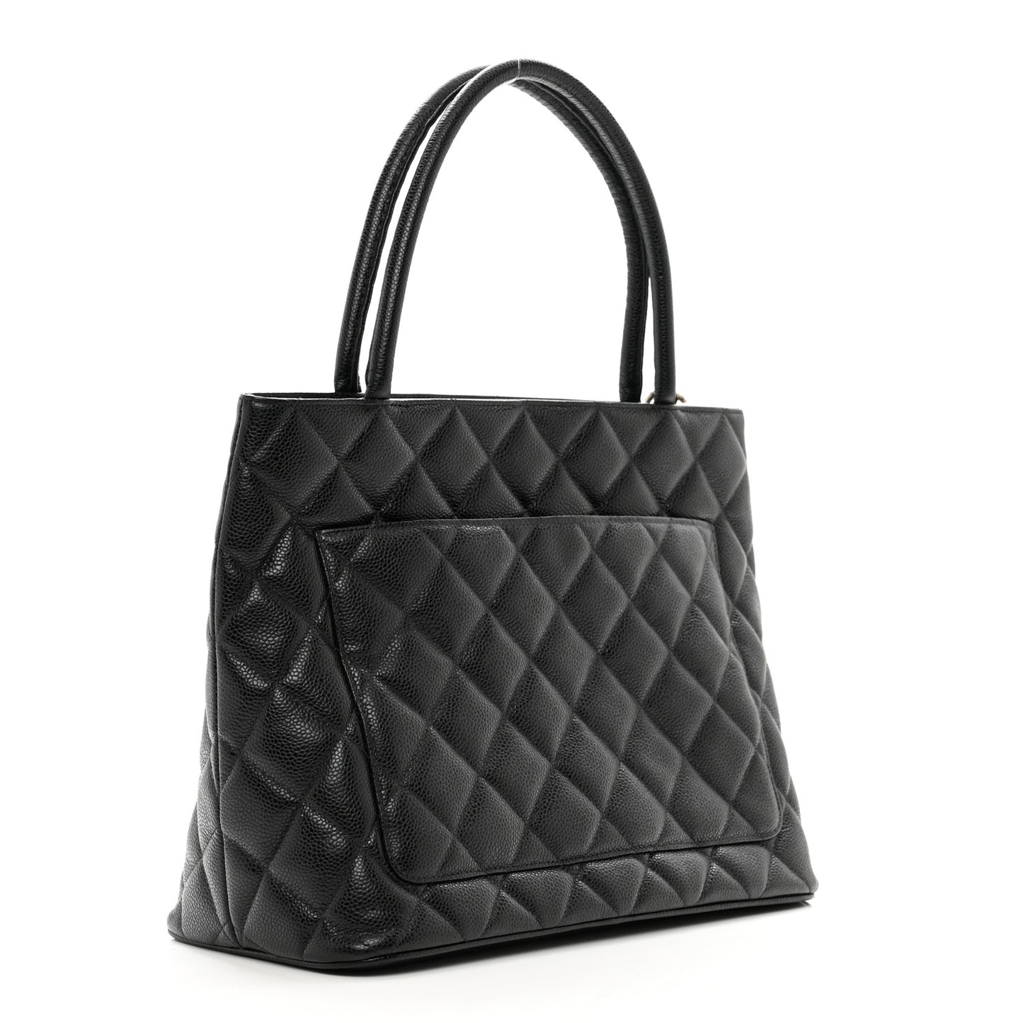 Caviar Quilted Medallion Tote Black