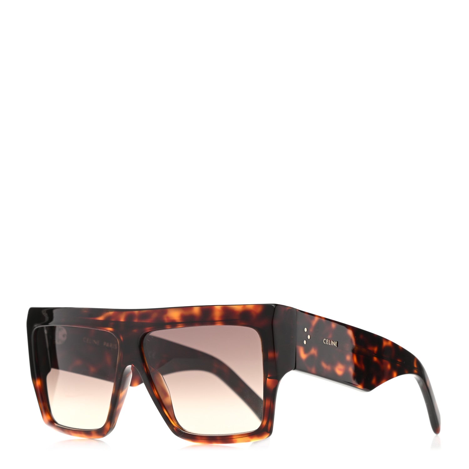 Celine Acetate Rectangular Sunglasses CL400921 Dark Havana 1 of 8