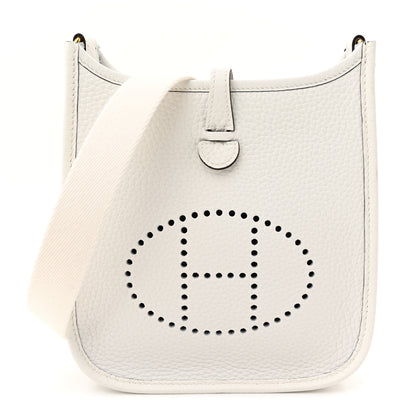 Hermes Taurillon Clemence Evelyne TPM New White 1 of 11