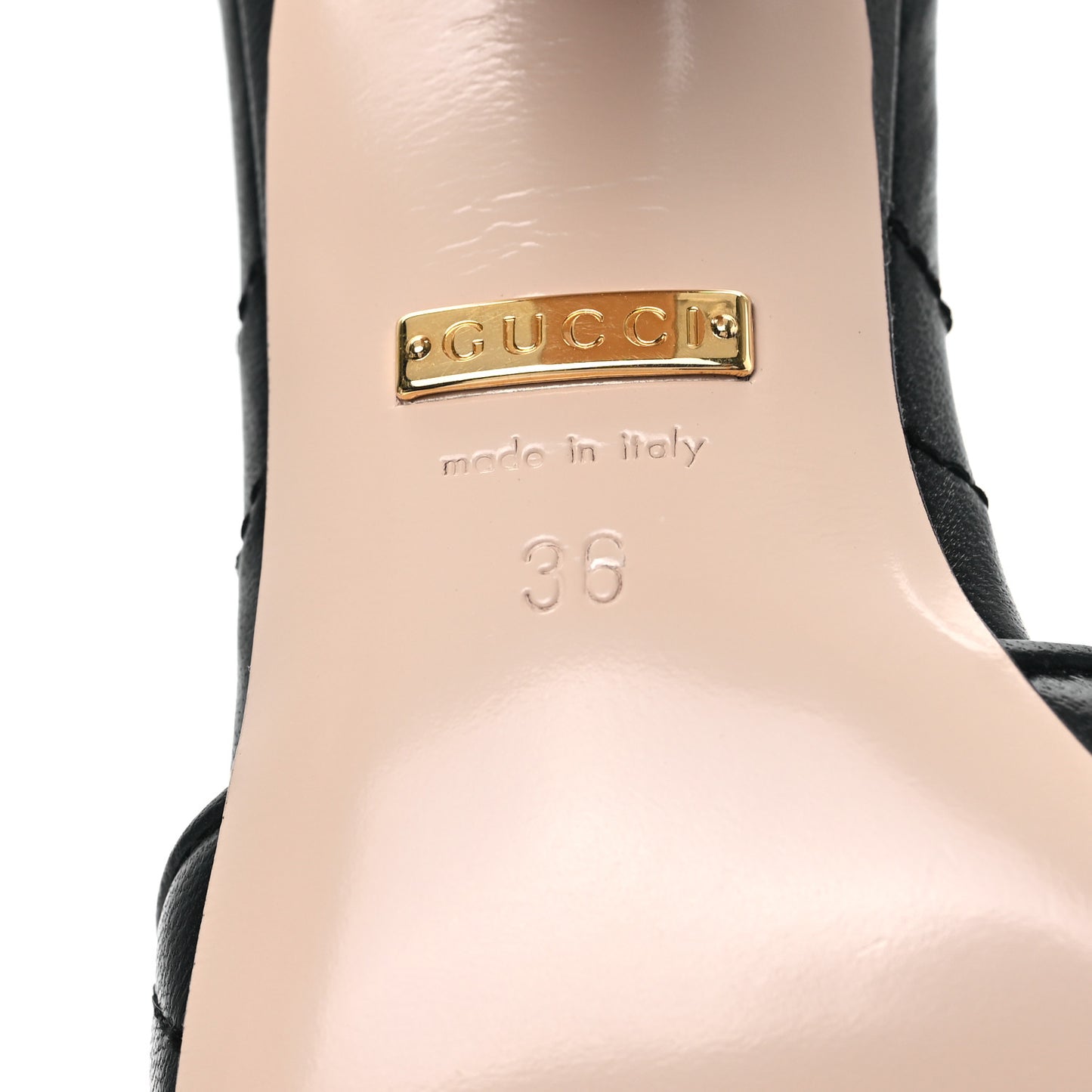 Nappa Matelasse GG Marmont 75mm Slide Sandals 36 Black