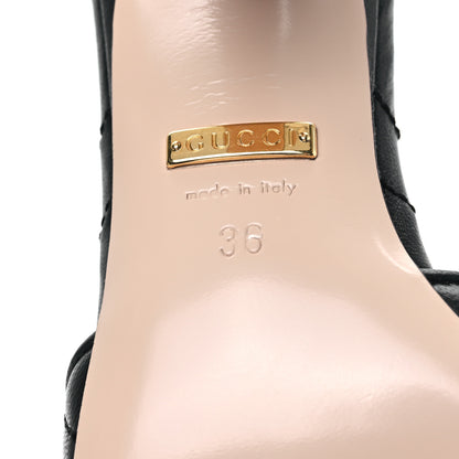 Gucci Nappa Matelasse GG Marmont 75mm Slide Sandals 36 Black 6 of 8