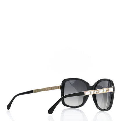 Chanel Crystal Baguette Polarized Square Sunglasses 5308-B Black 4 of 8