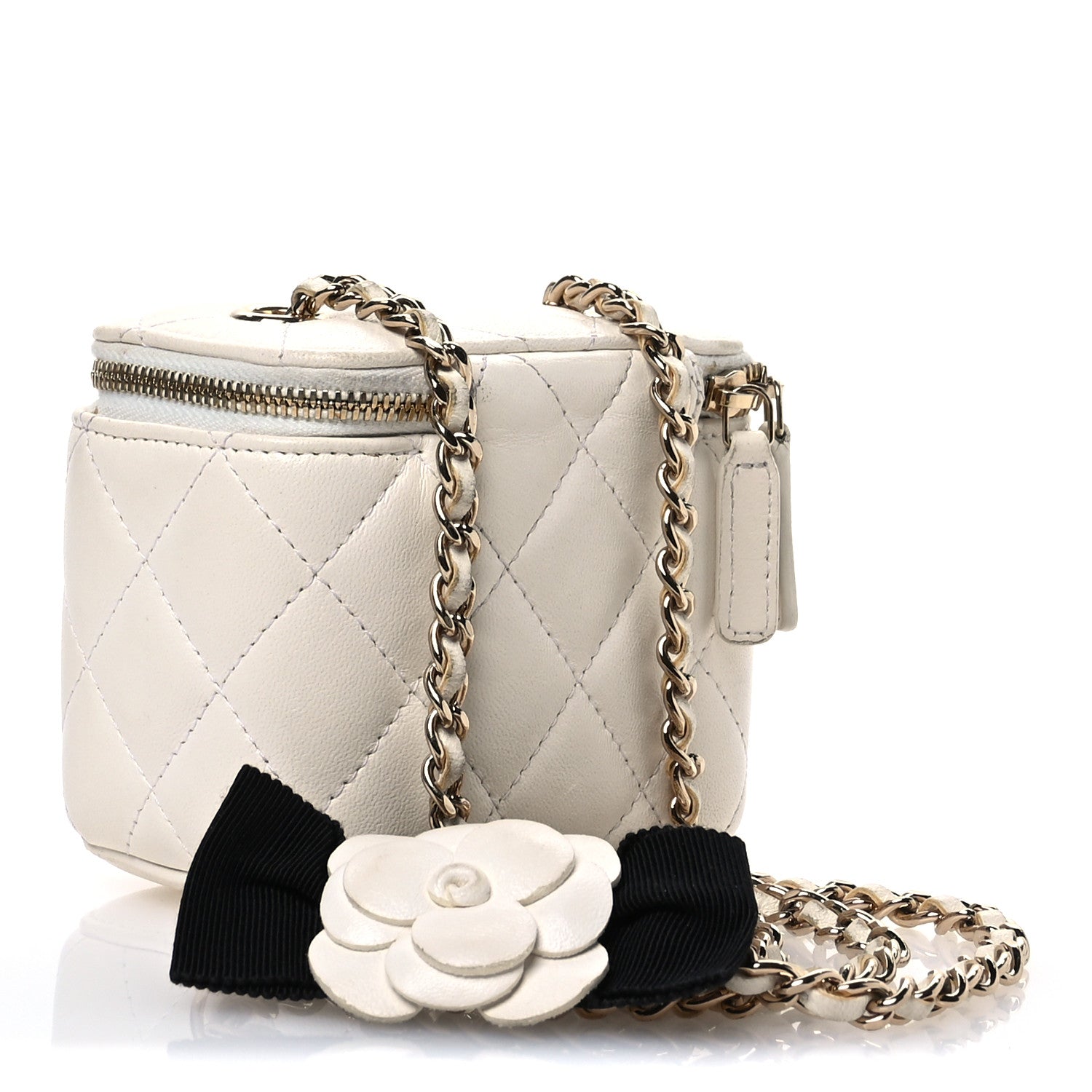 Chanel Lambskin Quilted My Chanel Lady Vanity Case With Chain White 3 of 13