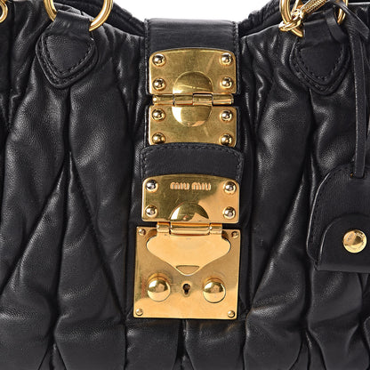 Miu Miu Nappa Matelasse Top Handle Satchel Black 10 of 10