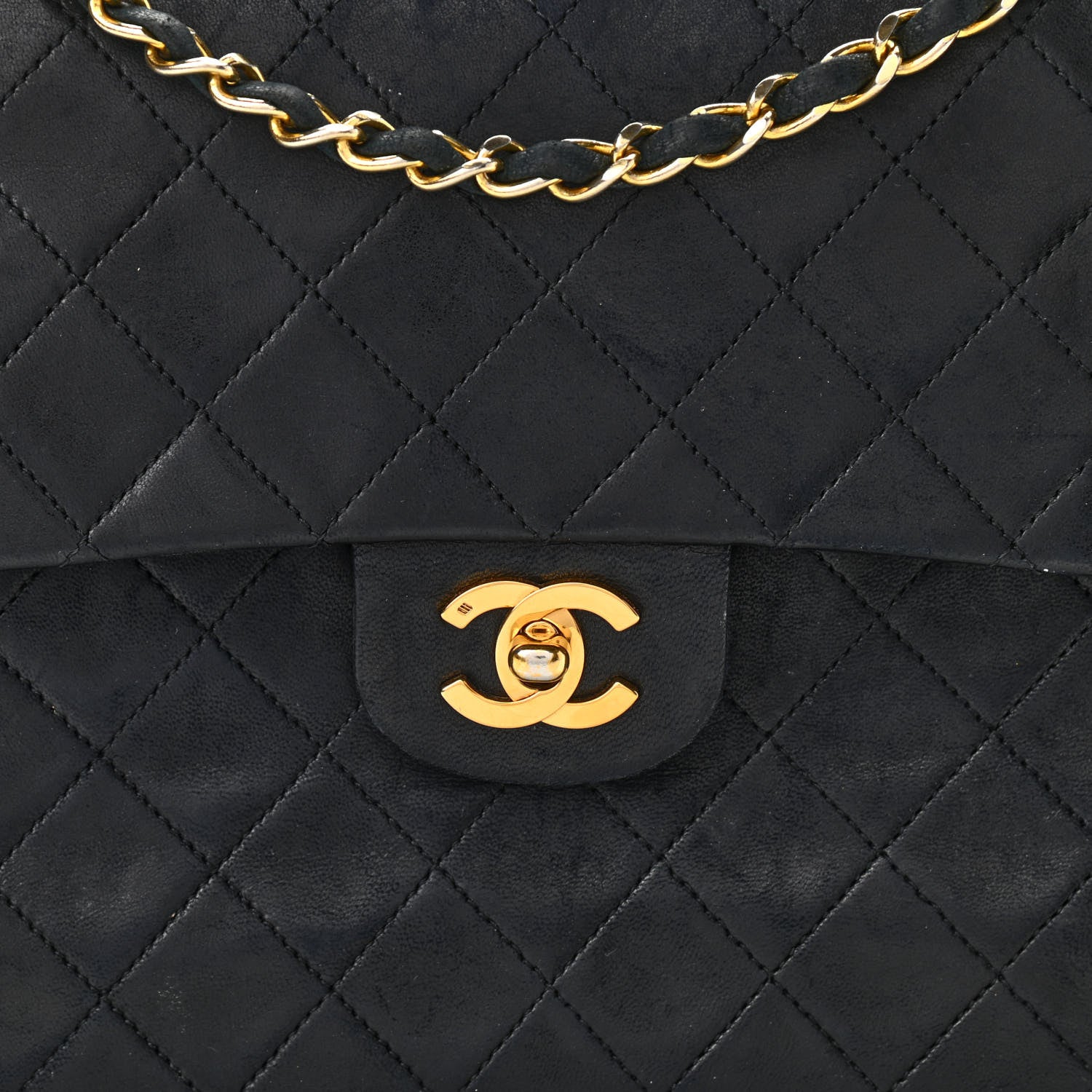 Chanel Lambskin Quilted Medium Double Flap Black 9 of 23
