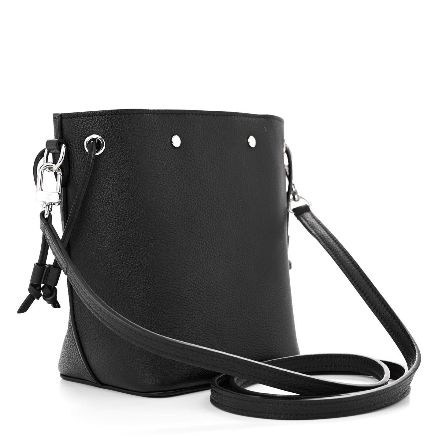 Calfskin Nano Lockme Bucket Black