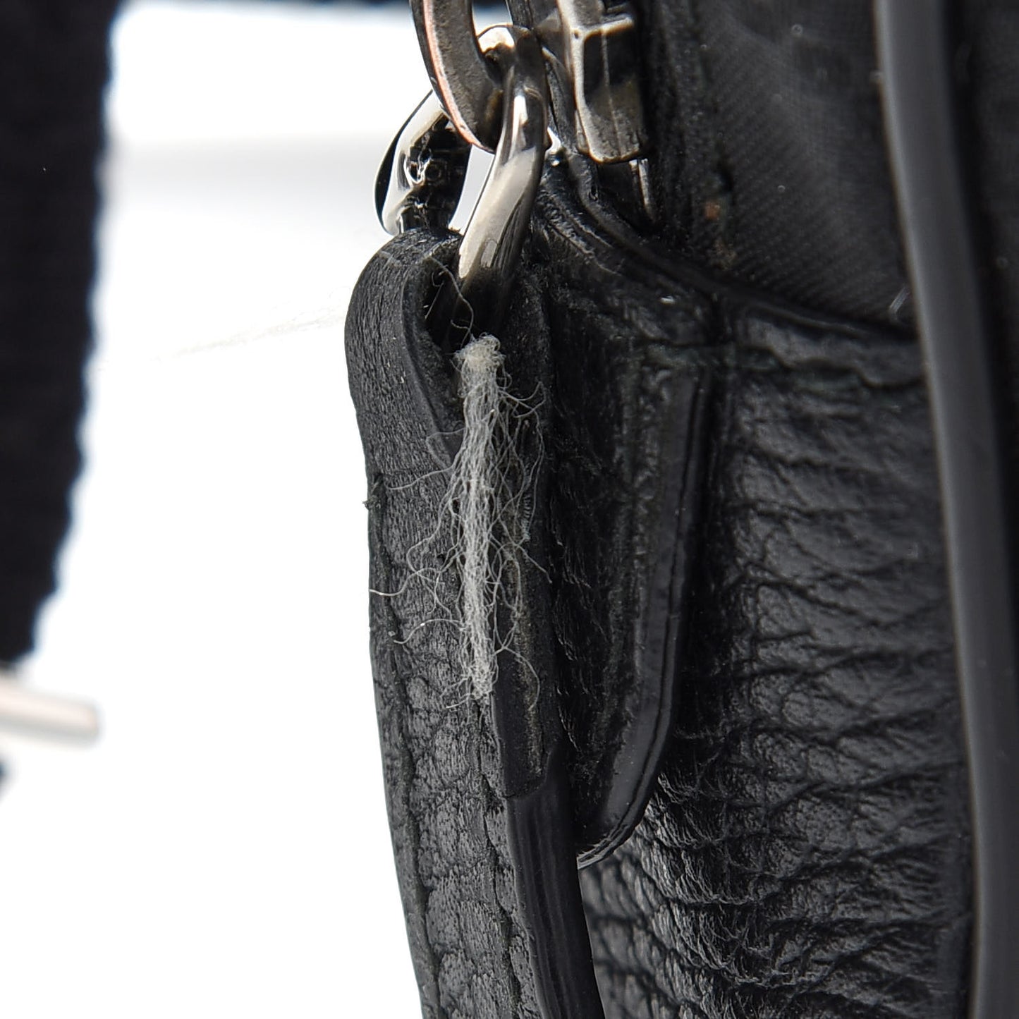 Pebbled Calfskin Nylon Monogram Belt Bag Black