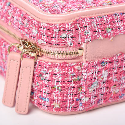 Chanel Tweed Quilted Medium CC Filigree Vanity Case Pink 8 of 10