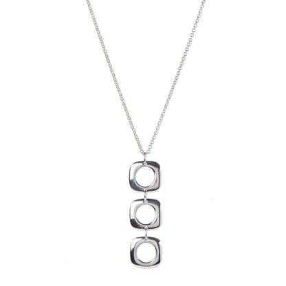 Tiffany Sterling Silver Cushion Square Link Pendant Necklace 1 of 5